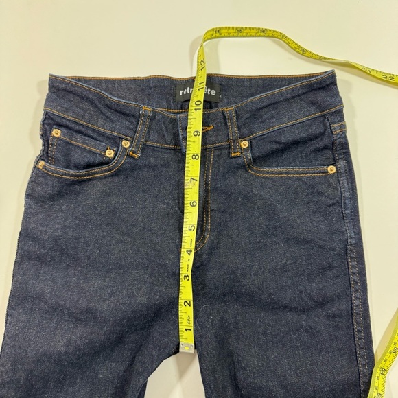 Retrofete High Rise Flare Jeans Size 25 Dark Wash - Picture 6 of 9